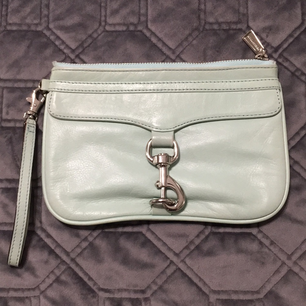 Rebecca Minkoff mint wristlet